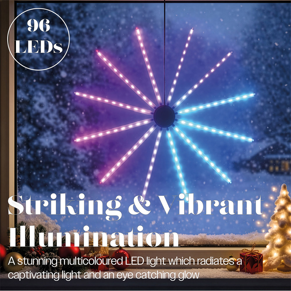 Xmas Haus 96 Multicolour LED Hanging Windmill Meteor Light Christmas Decoration 60cm Image 6