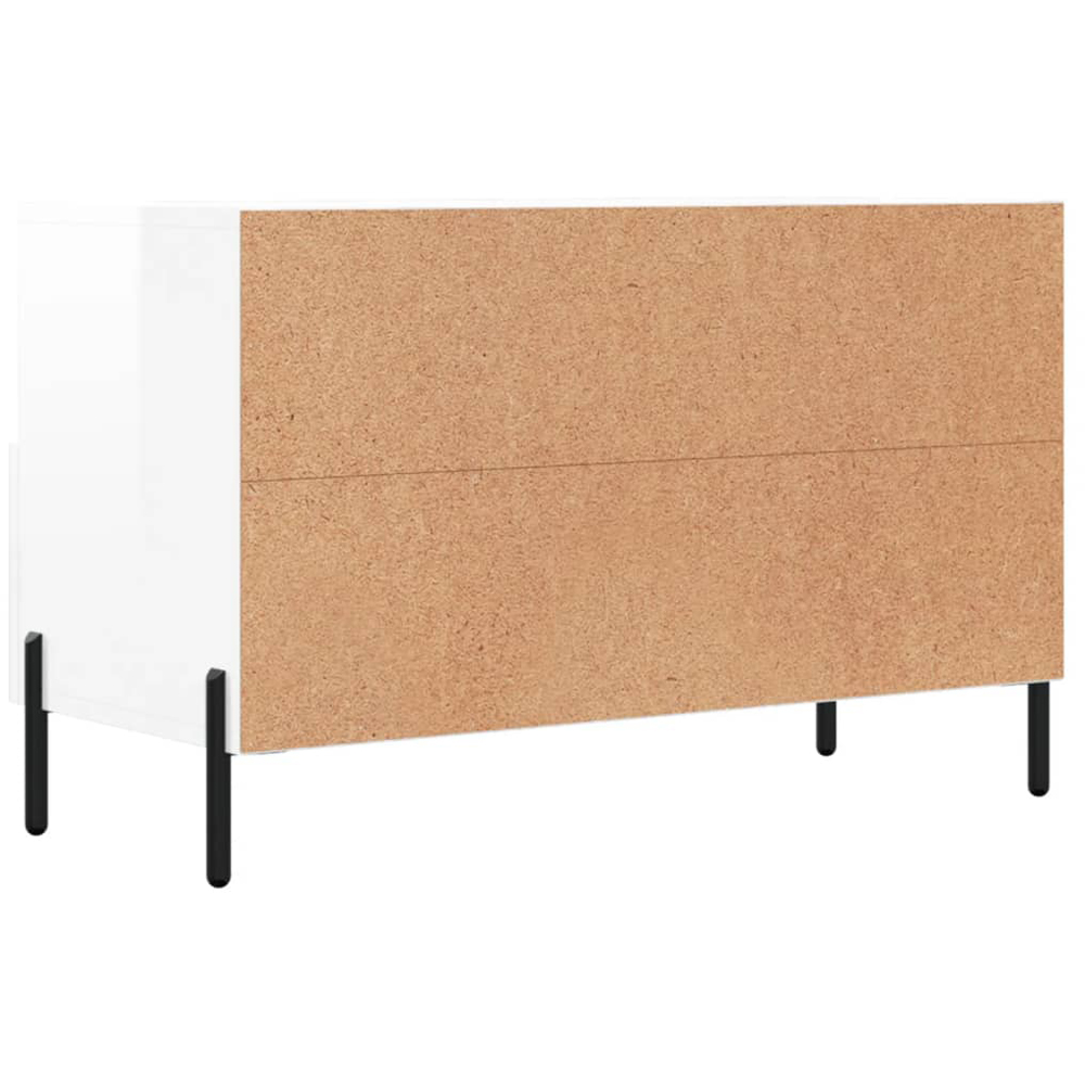 vidaXL 2 Drawer 2 Shelf White TV Cabinet Image 6