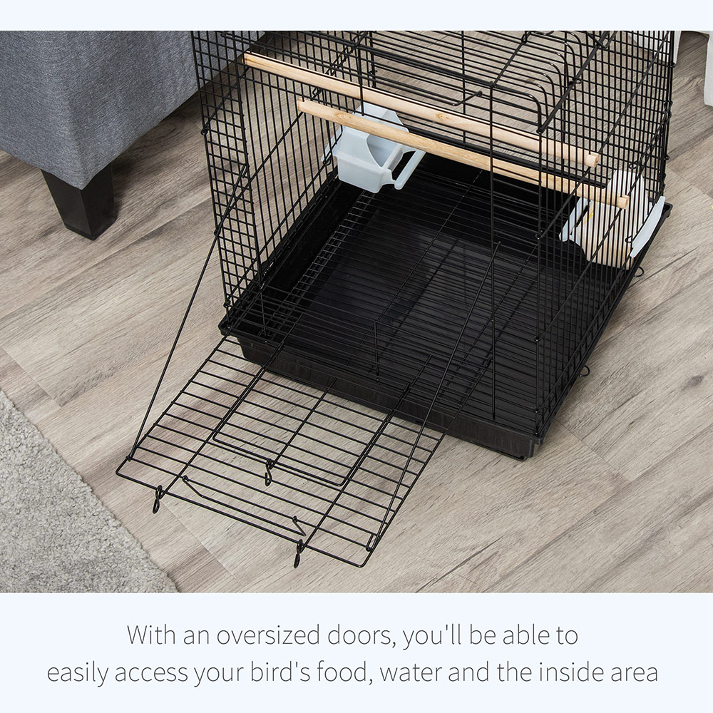 PawHut Bird Cage with Openable Top and Stand Image 6
