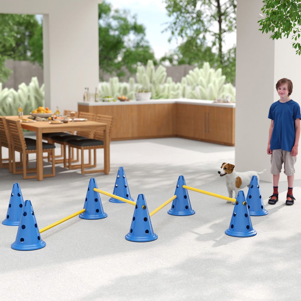 PawHut 8 Piece Blue Dog Agility Training Equipment Set Image 3