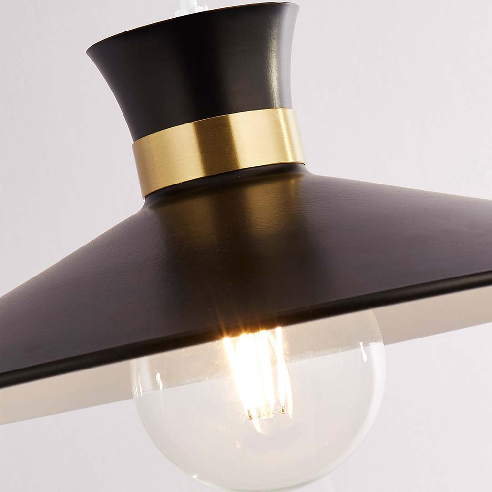 Lighting Collection Daniels Black Ceiling Lamp Shade Image 4