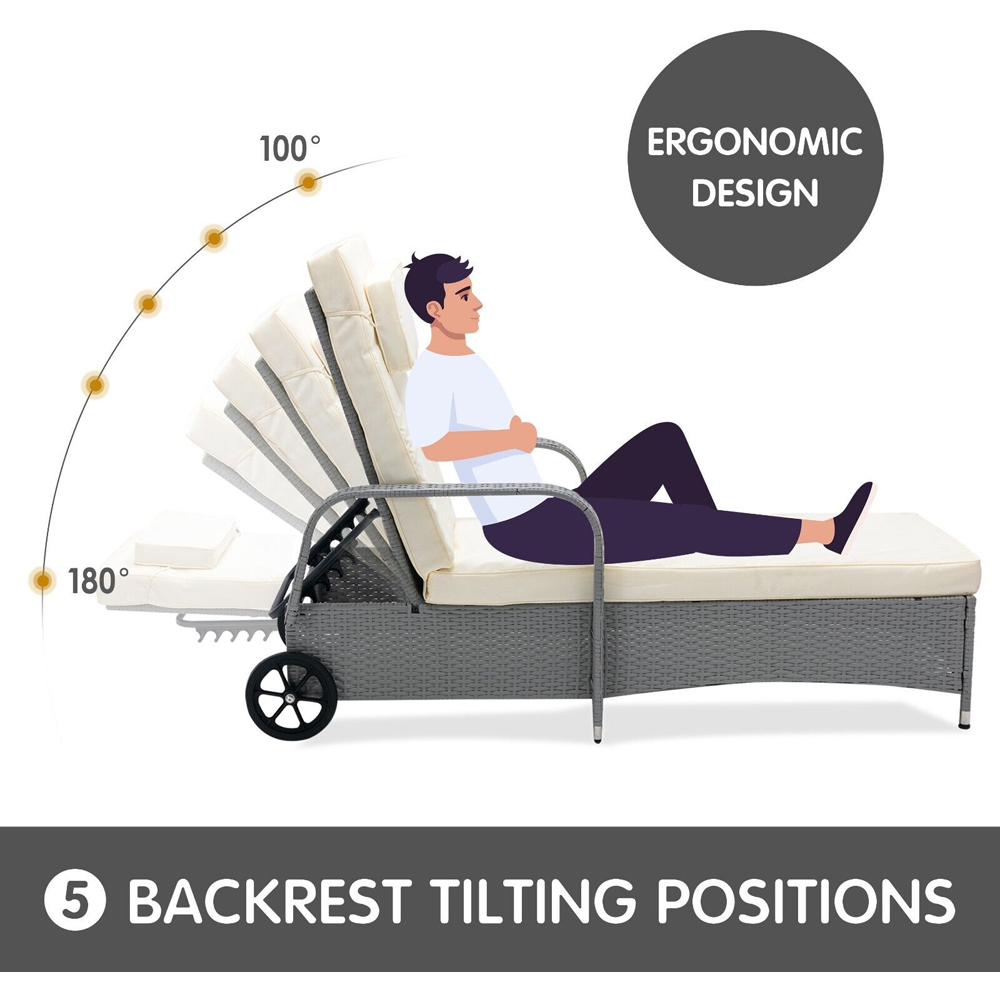 Venice Set of 2 Black Sun Loungers with Table Image 7