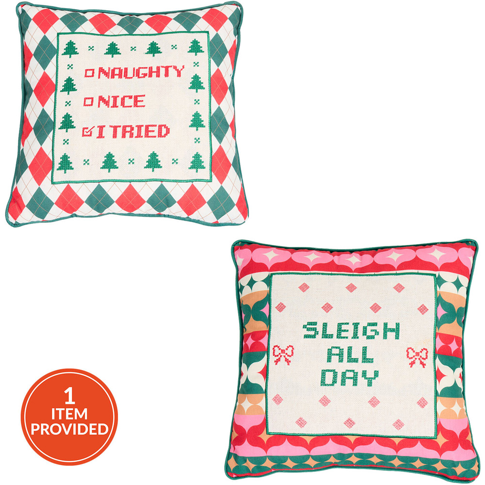 Christmas Slogan Cushion Image 1