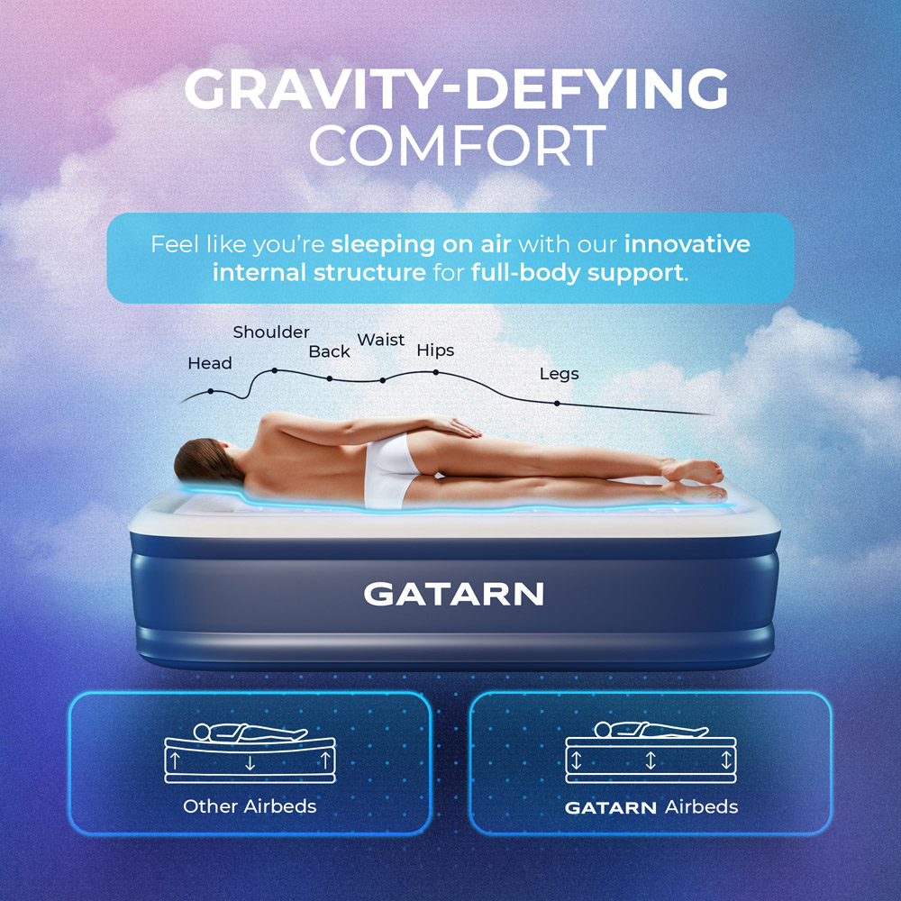 GATARN Double Air Bed with Built-in Electric Pump Image 5