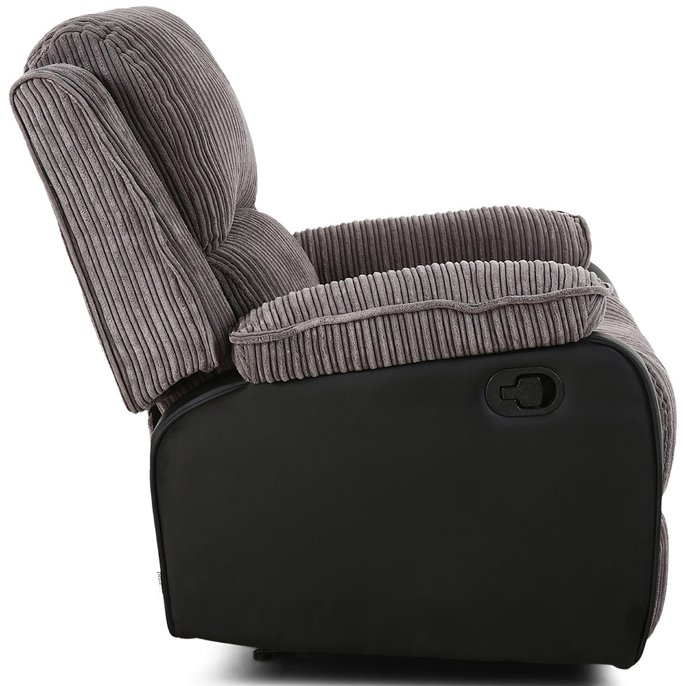 Furniture Online Postana Grey Jumbo Cord Manual Recliner Chair Image 6