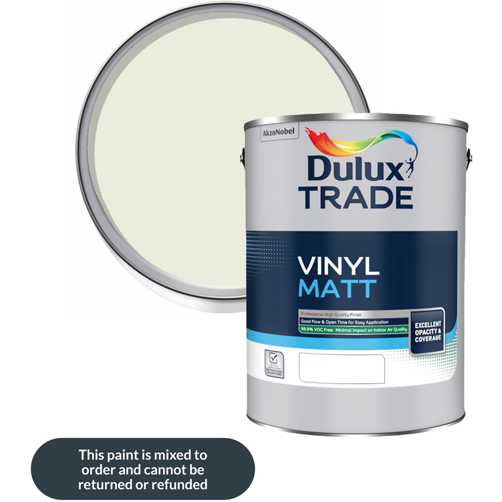 Dulux Trade Apple White Walls and Ceilings Vinyl Matt Paint 5L Image 1