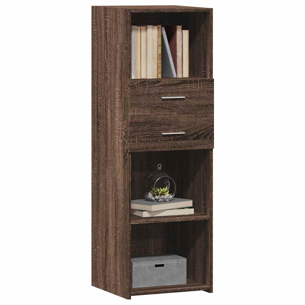 vidaXL 2 Drawer 3 Shelf Brown Oak Highboard Image 3