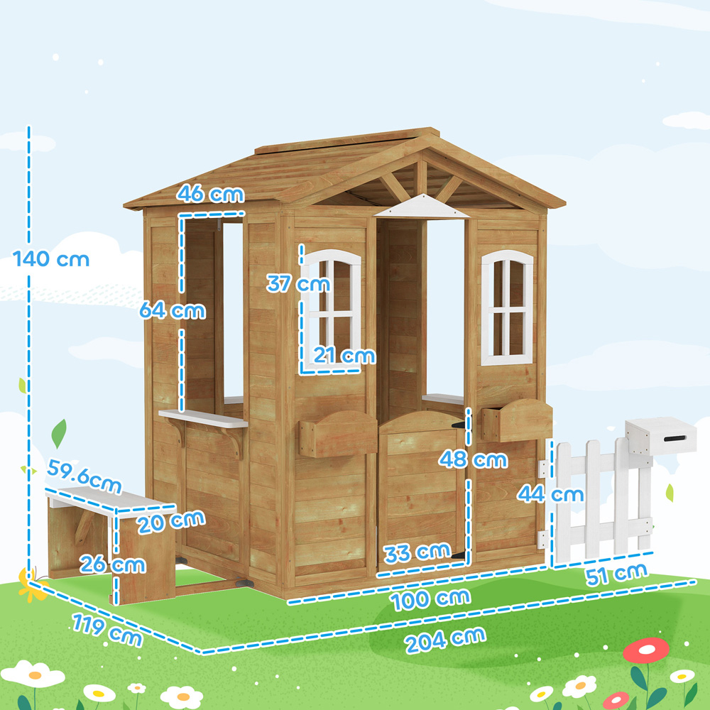 Outsunny Kids Wooden Outdoor Playhouse Image 9
