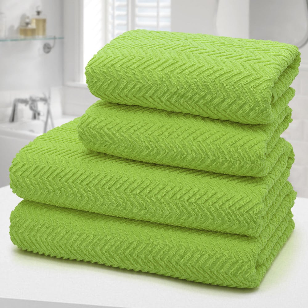 Velosso Moda Super Absorbent Cotton Lime Bath Towel Set of 2 Image 2