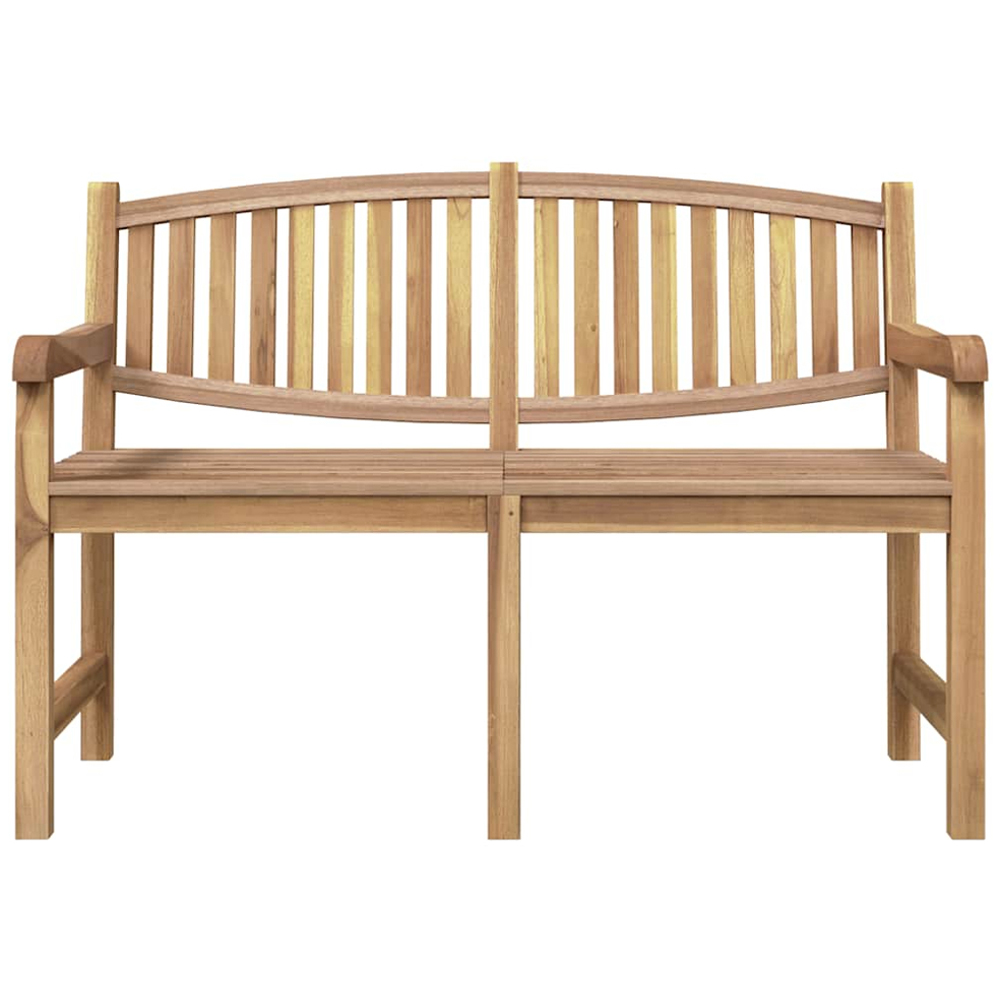 vidaXL 3 Seater Natural Solid Teak Wood Slatted Garden Bench Image 3