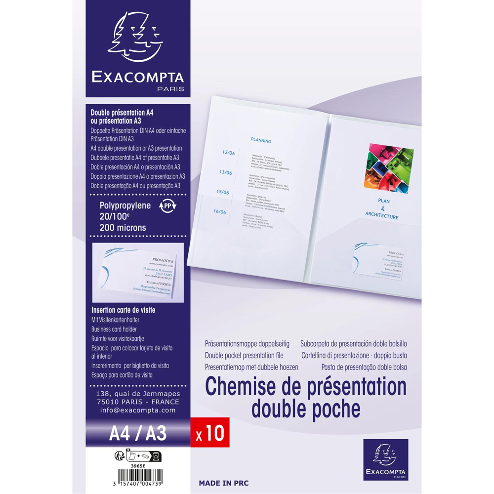 Exacompta Crystal Double Pocket Presentation File 2 x 10 Pack Image 7