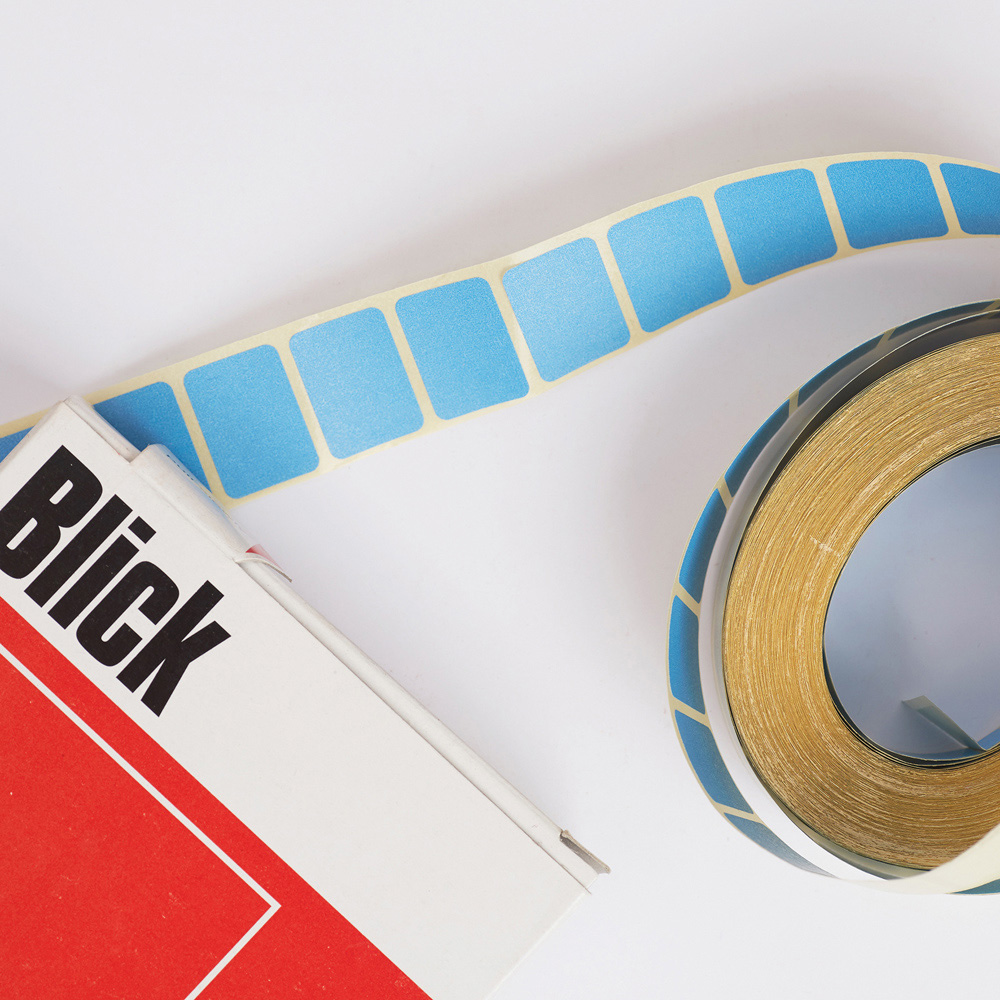 Blick Blue Rectangular Self Adhesive Label in Dispenser 16 x 22mm 1440 Pack Image 7
