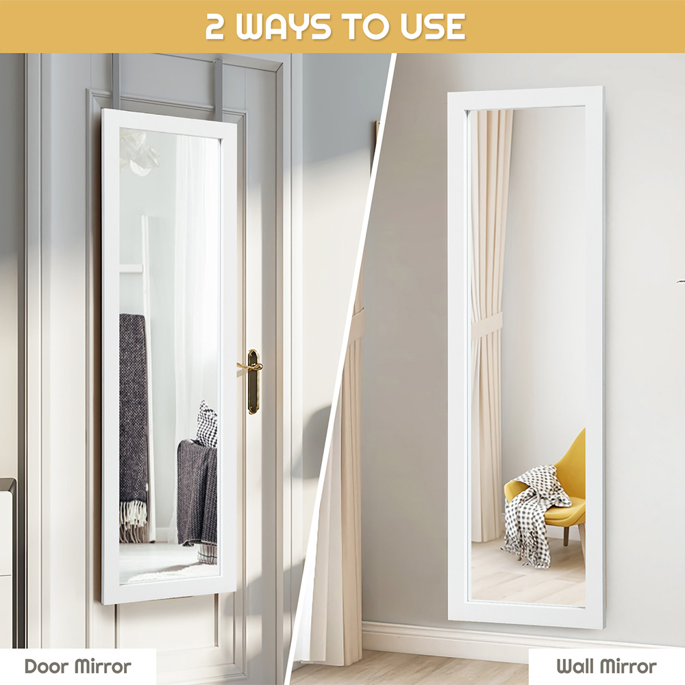 Costway White Full Body Wall Mounted Dressing Mirror Image 5