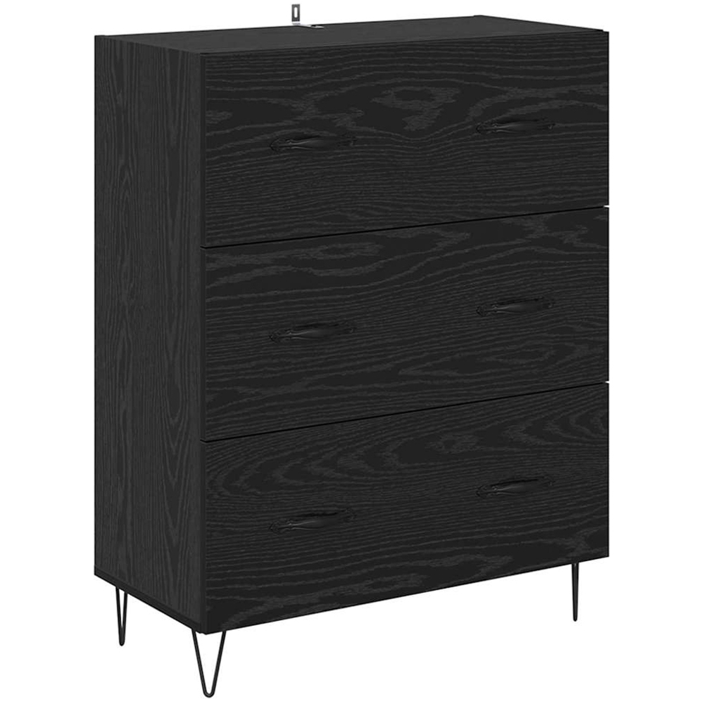 vidaXL 2 Door 3 Drawer Black Oak Sideboard Image 6