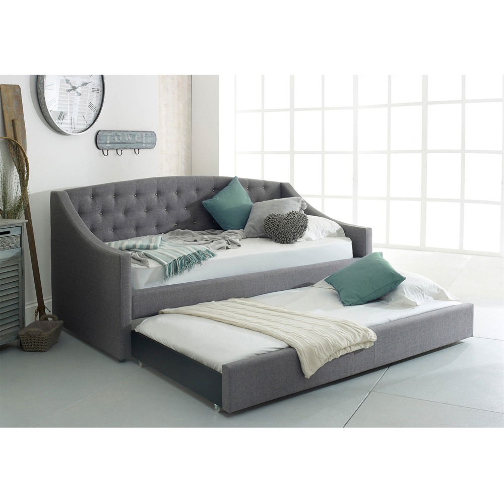 Flair Aurora Grey Fabric Daybed with Trundle Image 3