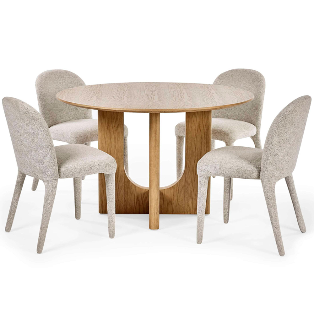 Julian Bowen Cellini 4 Seater Natural Oak Effect Round Dining Table Image 4
