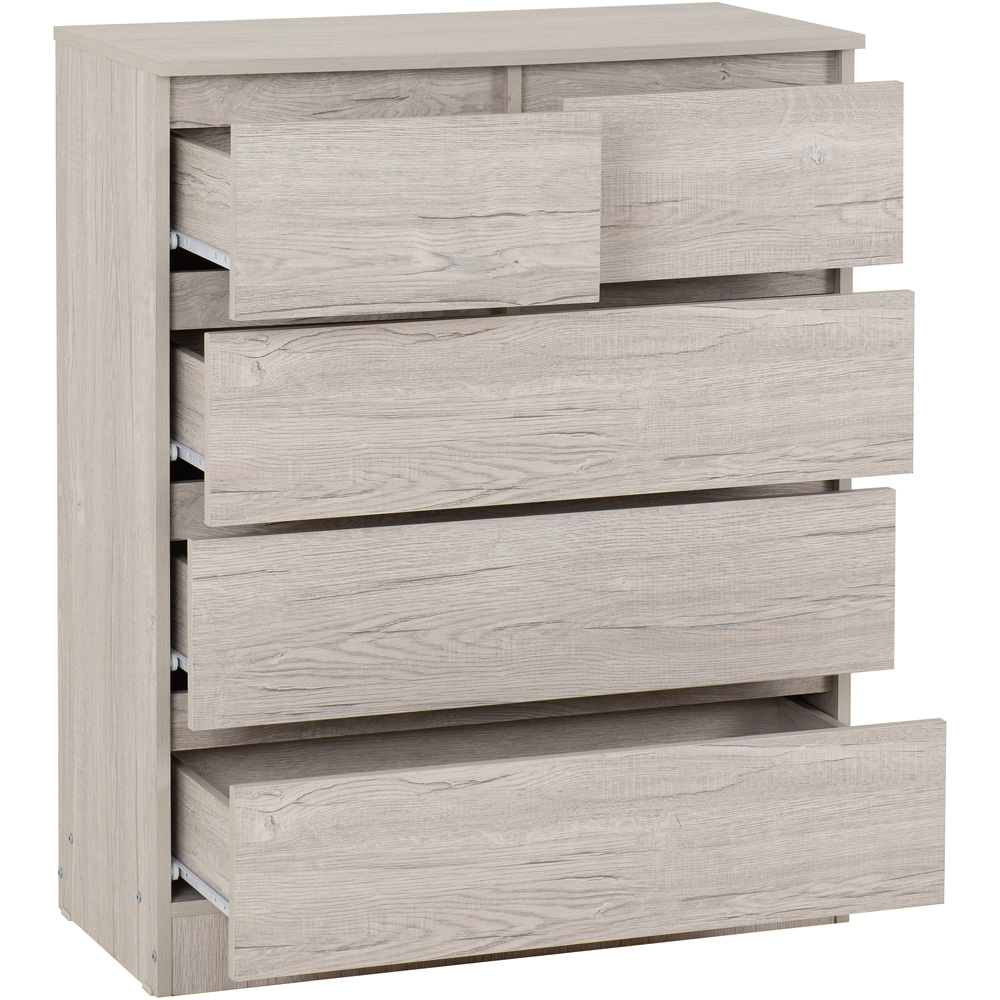 Seconique Malvern 5 Drawer Urban Snow Chest of Drawers Image 3
