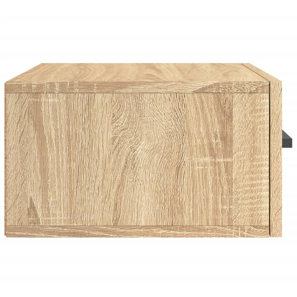 vidaXL Single Drawer Sonoma Oak Wall Mounted Bedside Cabinet Image 7