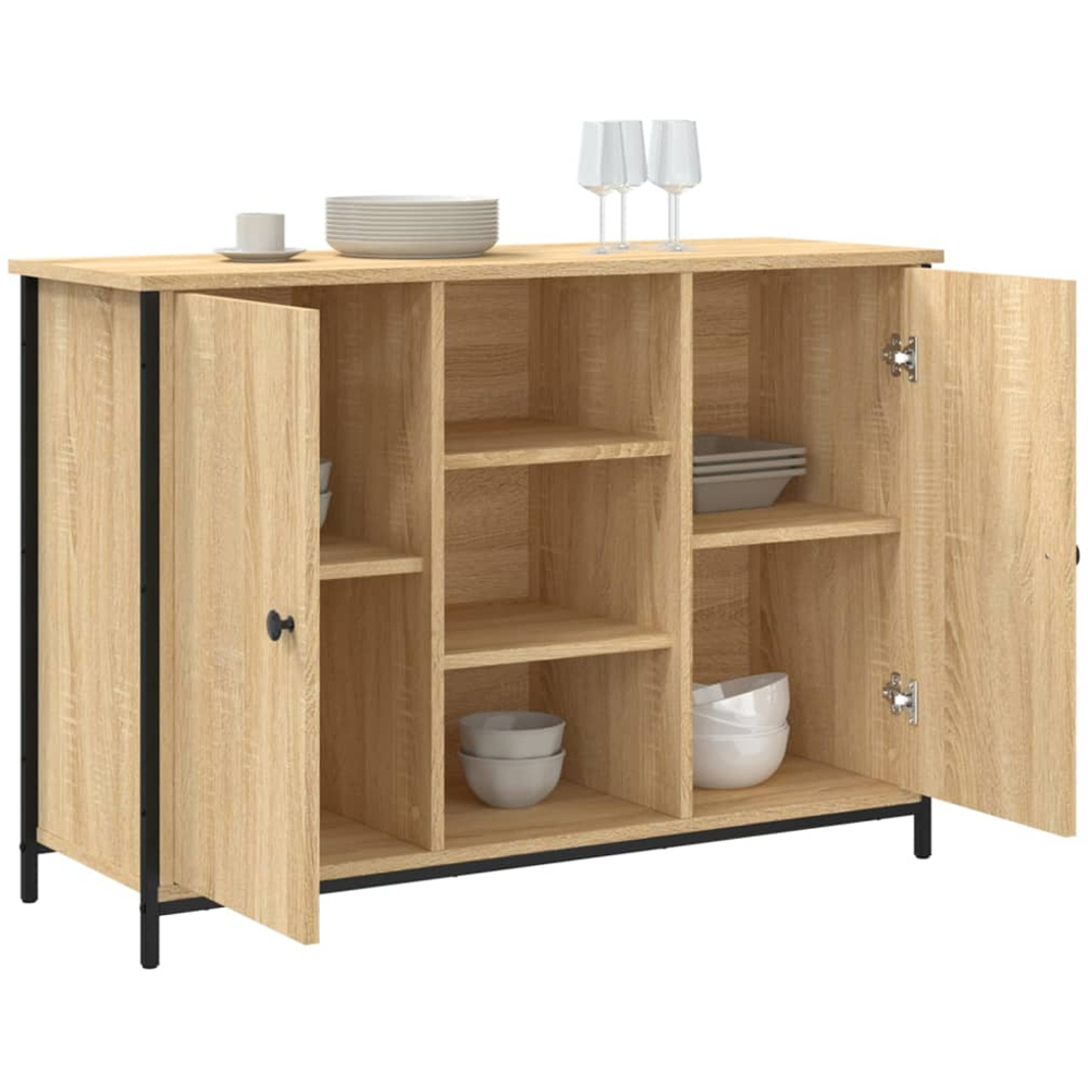 vidaXL 2 Door 3 Shelf Sonoma Oak Sideboard Image 4