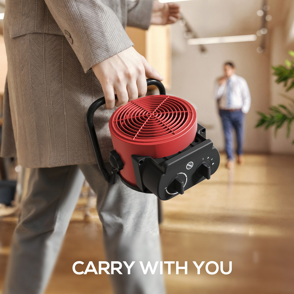 HOMCOM Red Portable Ceramic Electric Fan Space Heater 1500W Image 4