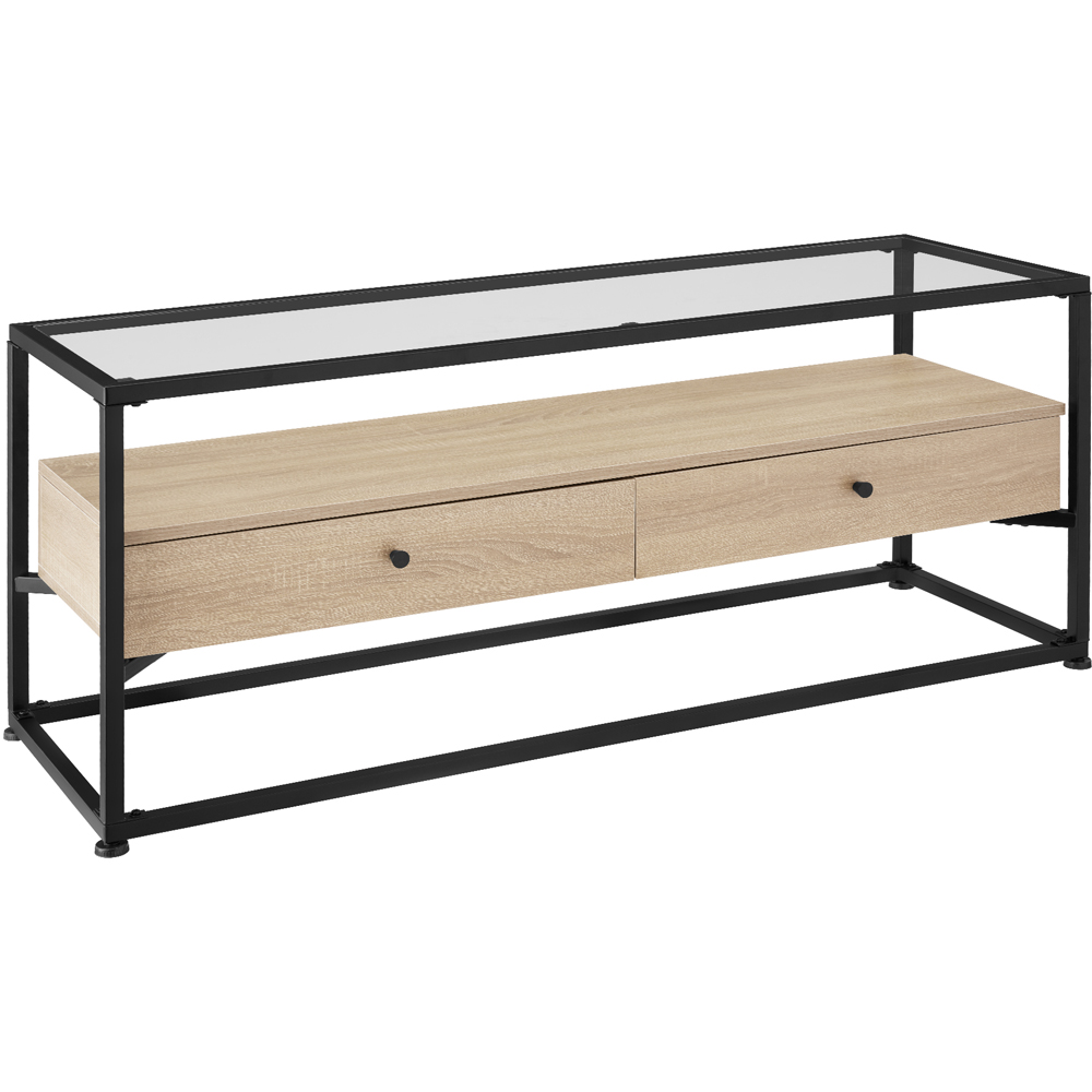 tectake 2 Drawer Light Wood Oak Sonoma Maidenhead Sideboard Image 2
