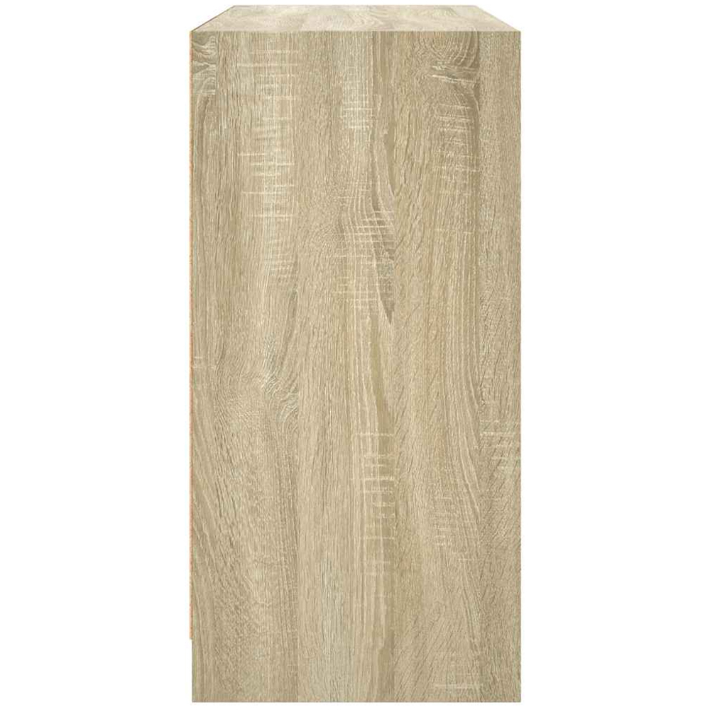 vidaXL 2 Glass Door 2 Shelf Sonoma Oak Sideboard Image 7