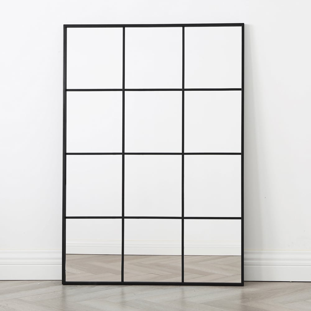Aion Black Framed Rectangular Window Mirror 120 x 80cm Image 2