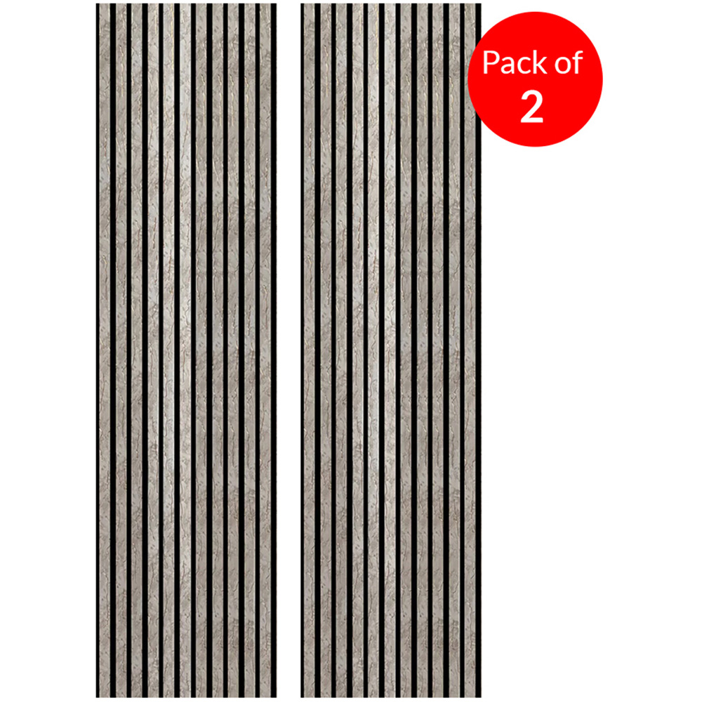 Britwall Black and Gold Vein Linear Acoustic Slat Wall Panel 2400 x 600 x 21mm 2 Pack Image 3