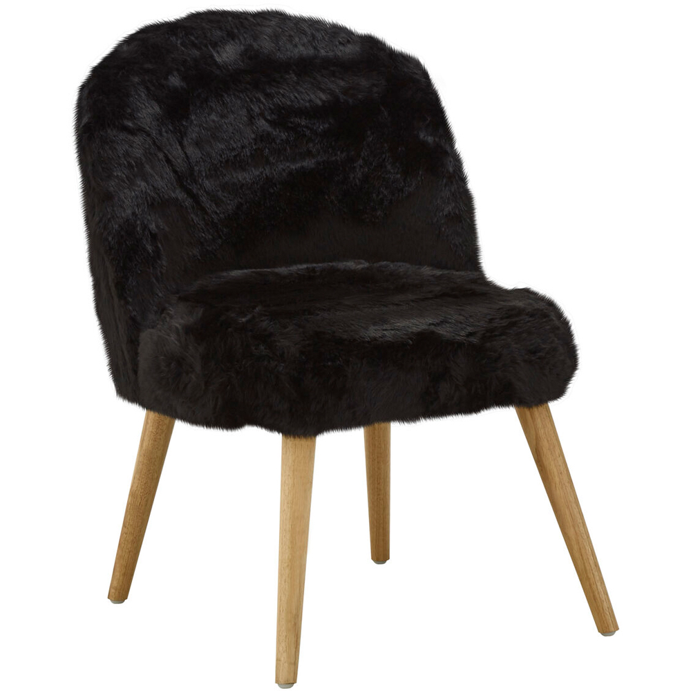 Premier Housewares Cabaret Black Fur Effect Chair Image 2