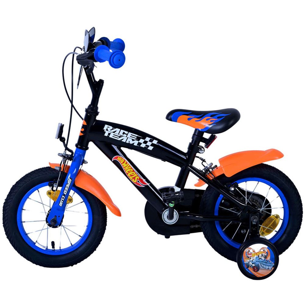 Volare Hot Wheels Kids 12 inch Multicolour Bike with Stabilisers Image 5