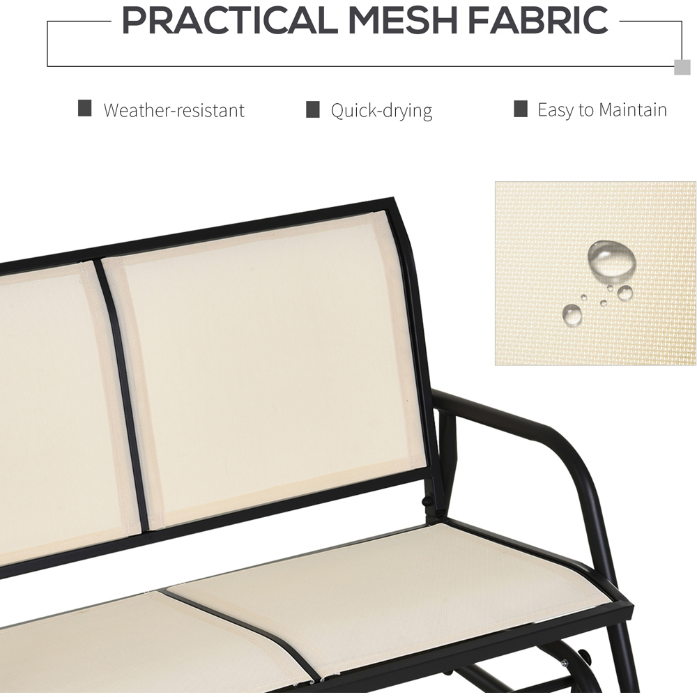 Outsunny 2 Seater Beige Steel Gliding Garden Bench Image 5