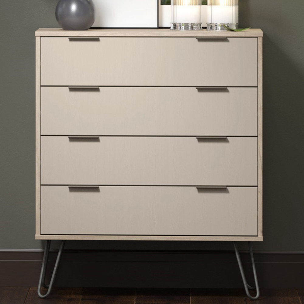 Augusta 4 Drawer Driftwood Chest of Drawers Image 1