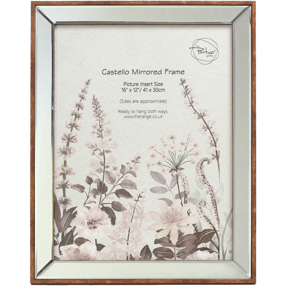 Castello Mirrored Frame - Brown / 16x12in Image 1