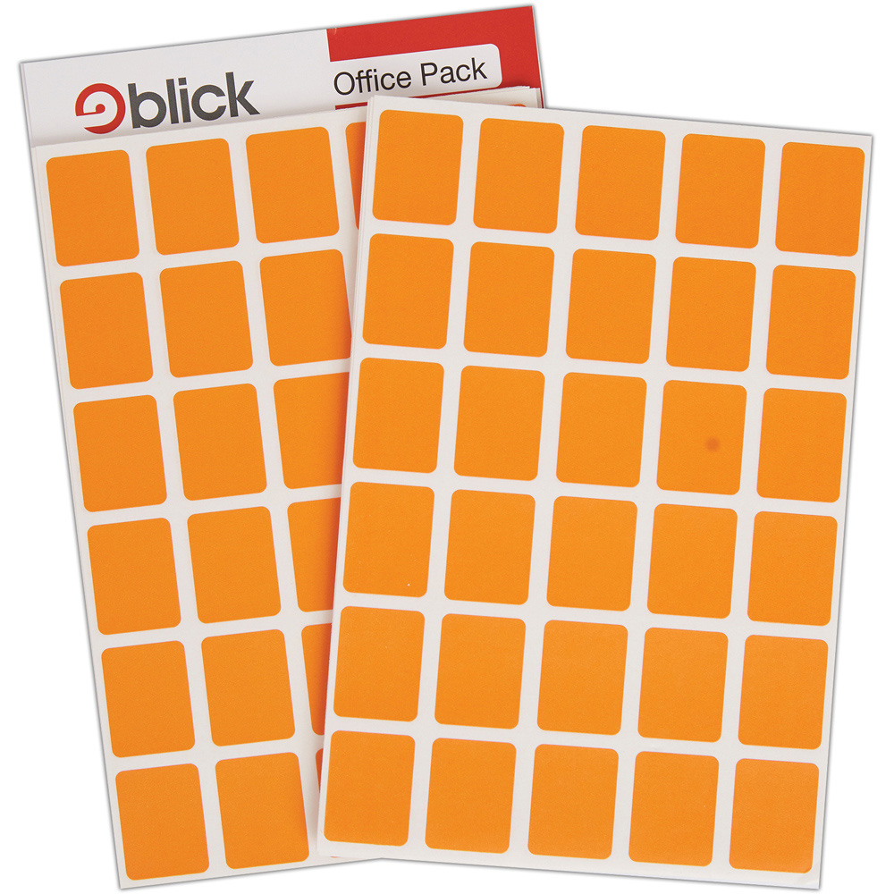 Blick Orange Rectangular Self Adhesive Office Stickers 19 x 25mm 960 Pack Image 4