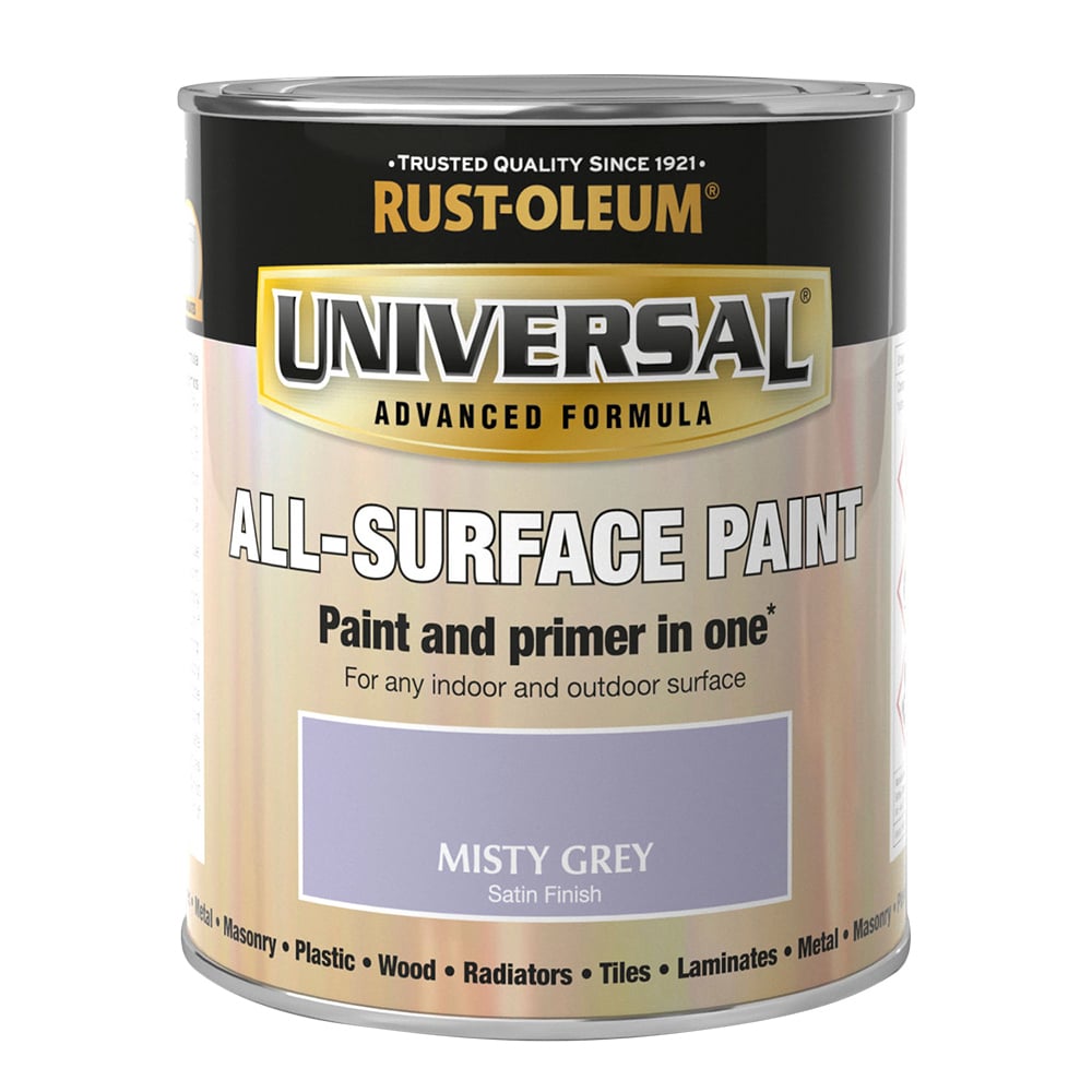 Rust-Oleum Universal All Surface Misty Grey Satin Paint 750ml Image 2