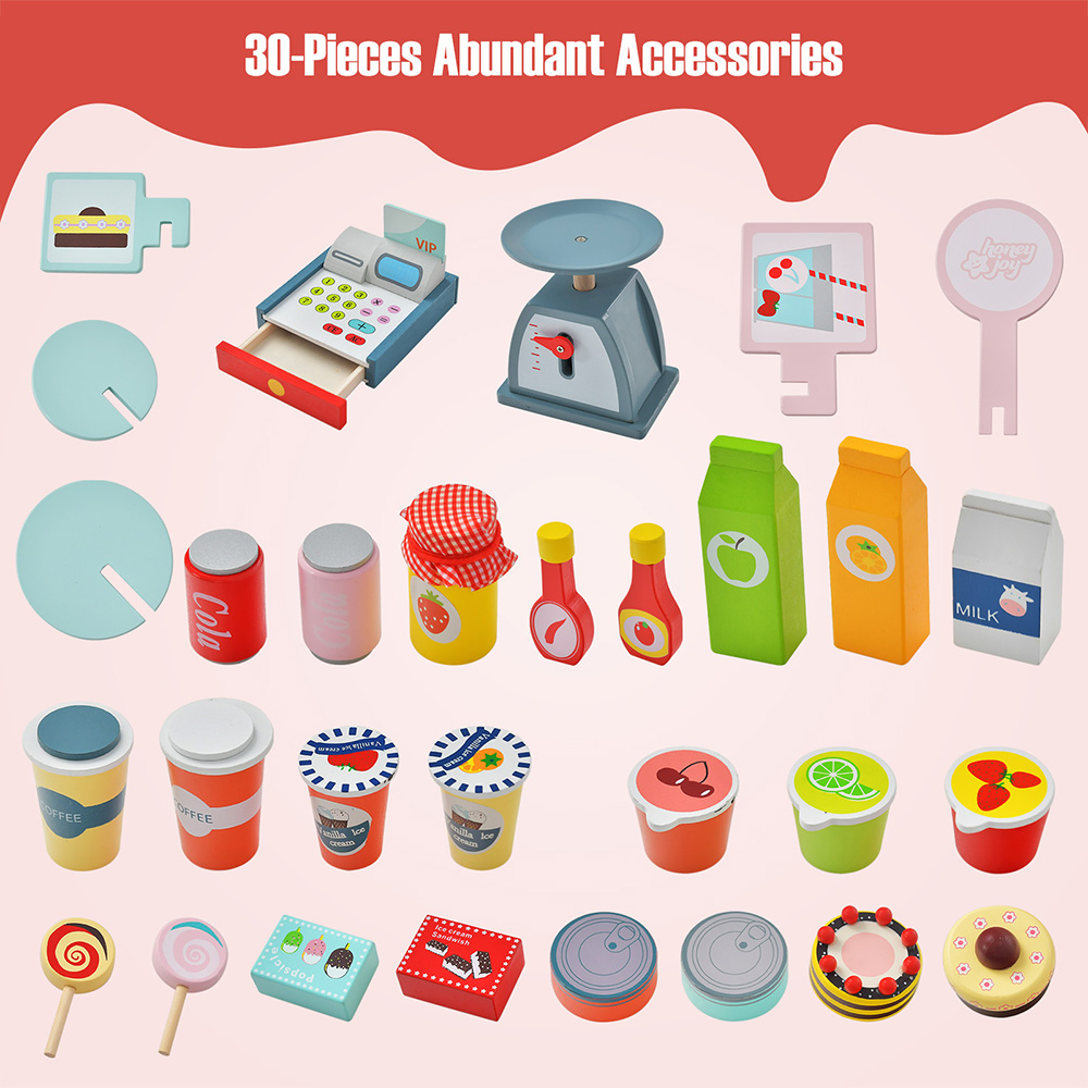 Costway Toy Cart Play Set with POS Machine and Lovely Scale Image 5