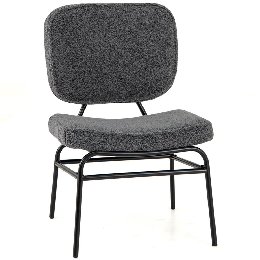 Costway Grey Upholstered Accent Chair Image 2