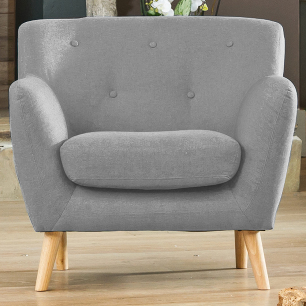 Lynwood Light Grey Fabric Armchair Image 1
