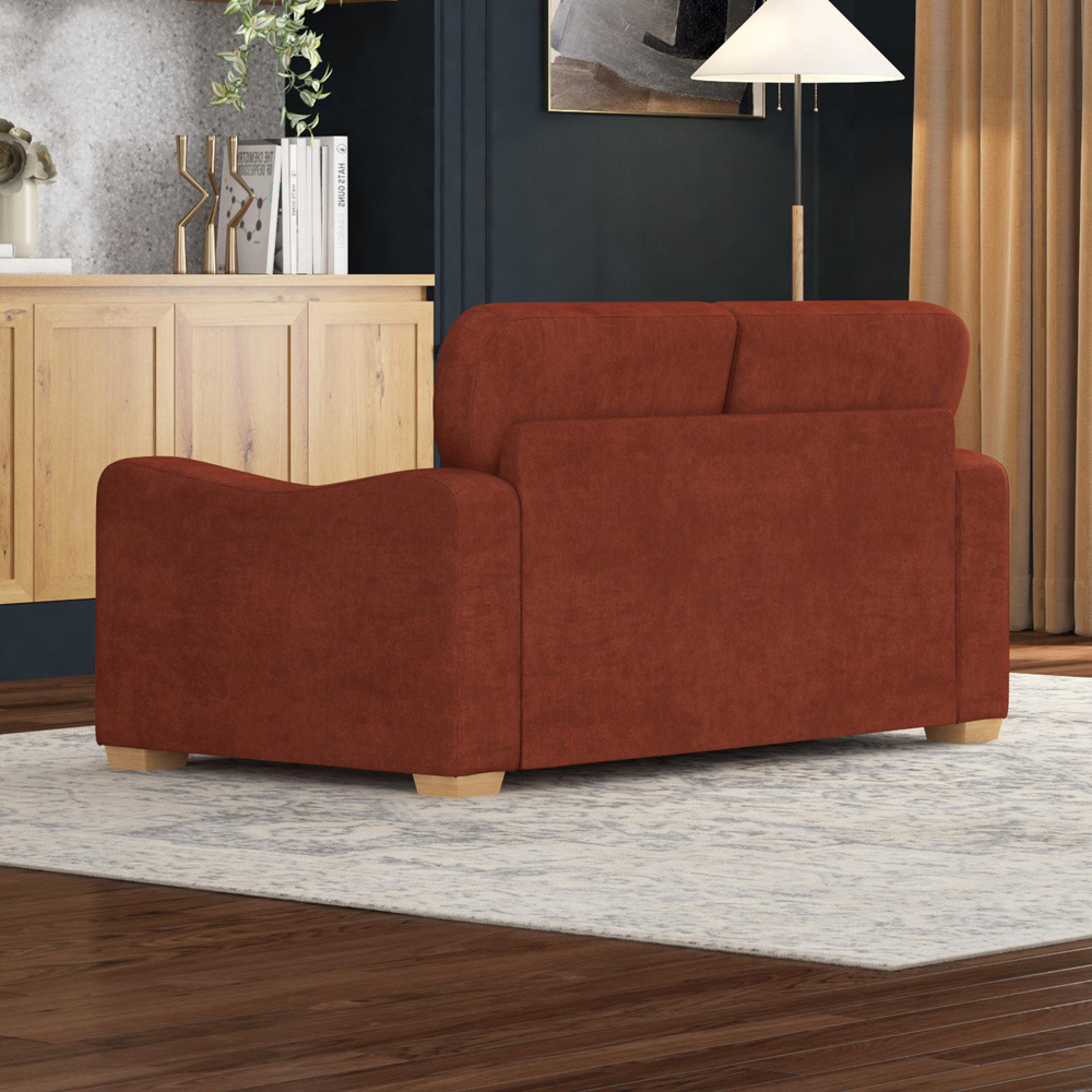 Theadford 2 Seater Marmalade Plush Velvet Fixed Back Sofa Image 6