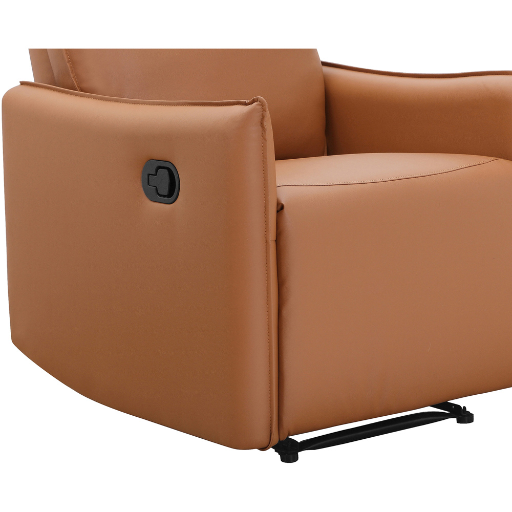 Dorel Lugo Cognac Faux Leather Manual Recliner Armchair Image 6