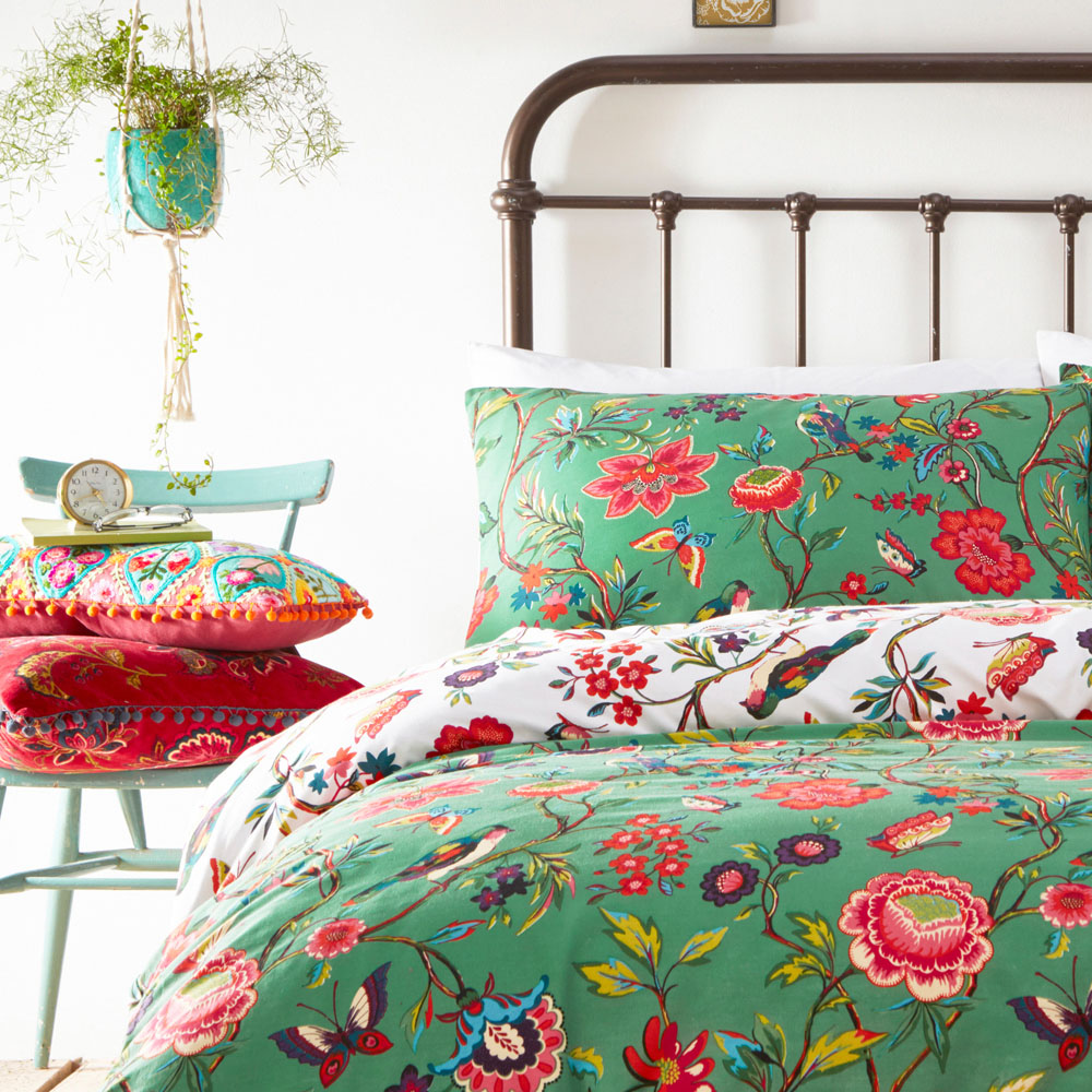 furn. Pomelo Tropical Double Verdi Duvet Set Image 2