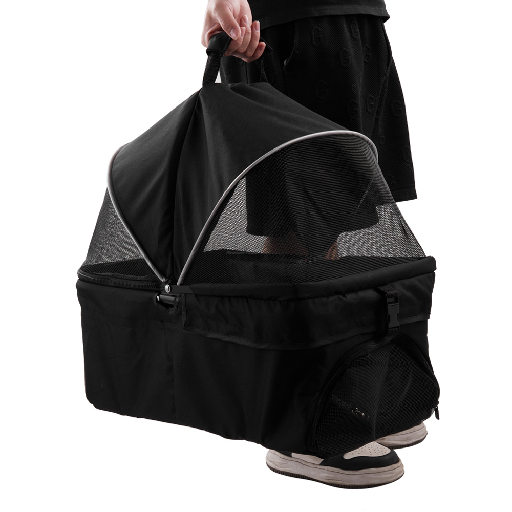 H&O Direct Foldable Pet Stroller with Removable Cradle Image 4