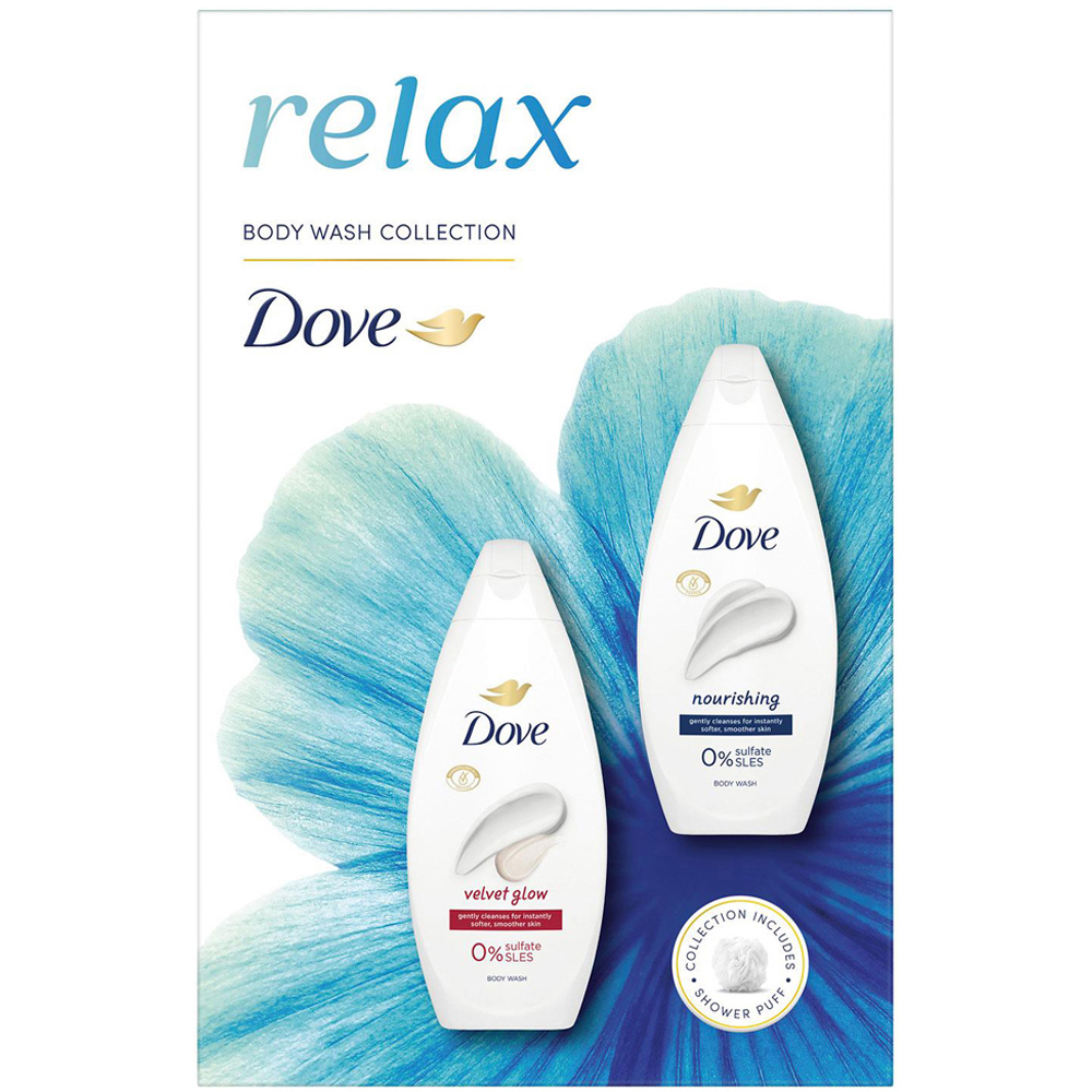 Dove Relax Velvet Glow and Nourishing Soothing Body Wash Duo Set 2 Pack Image 5