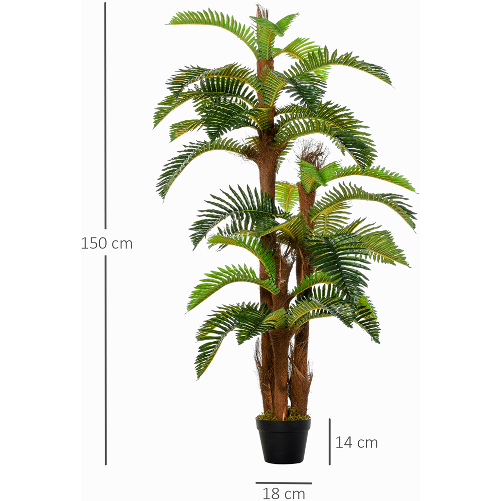 Outsunny Fern Tree Artificial Plant In Pot 5ft Image 3