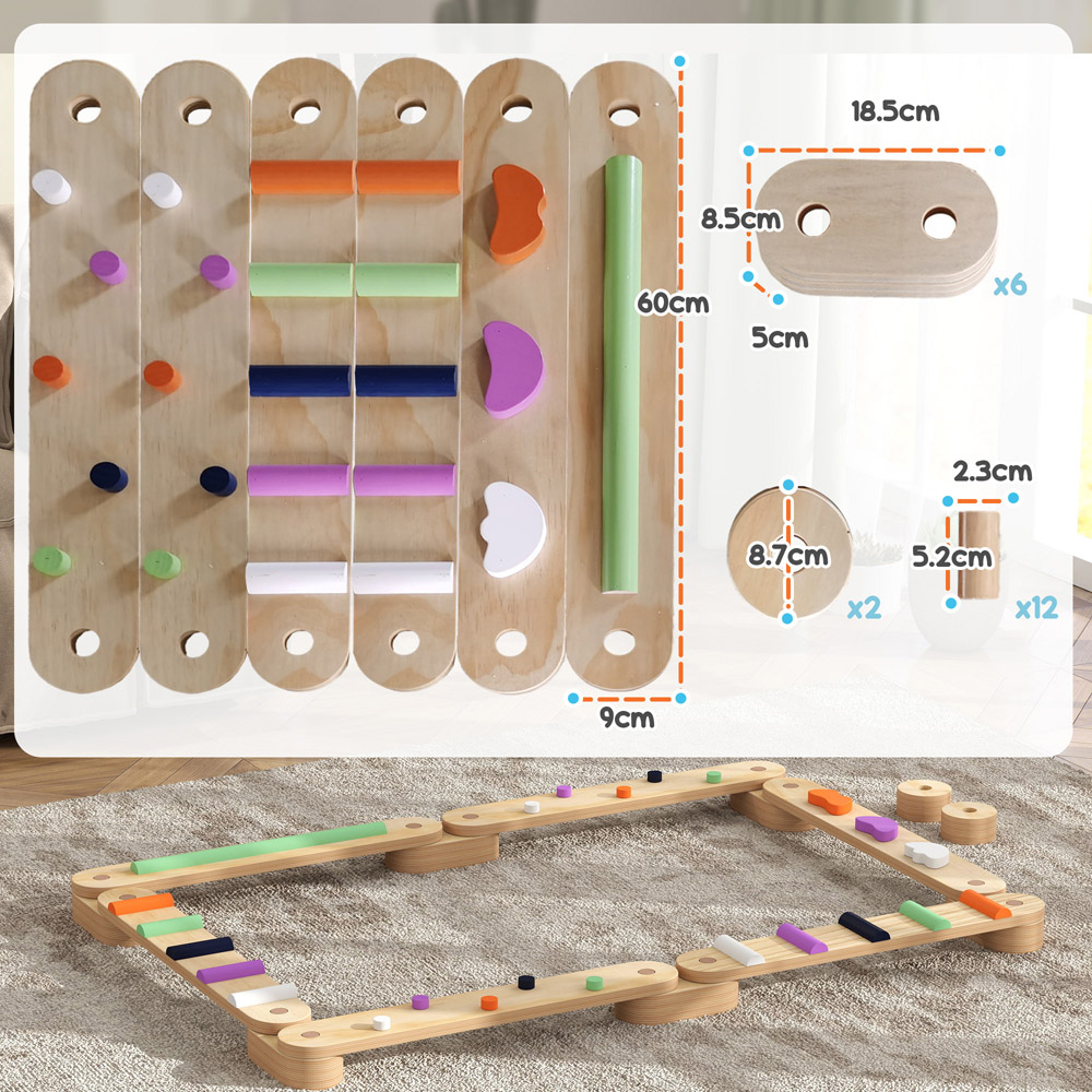 AIYAPLAY Kids Wooden Balance Beam Image 8