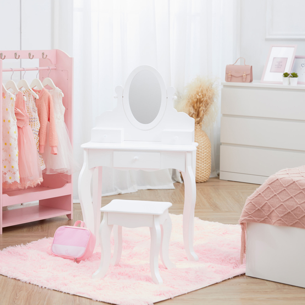 Teamson Kids Little Princess Rapunzel 3 Drawer White Medium Toy Vanity Set Image 6