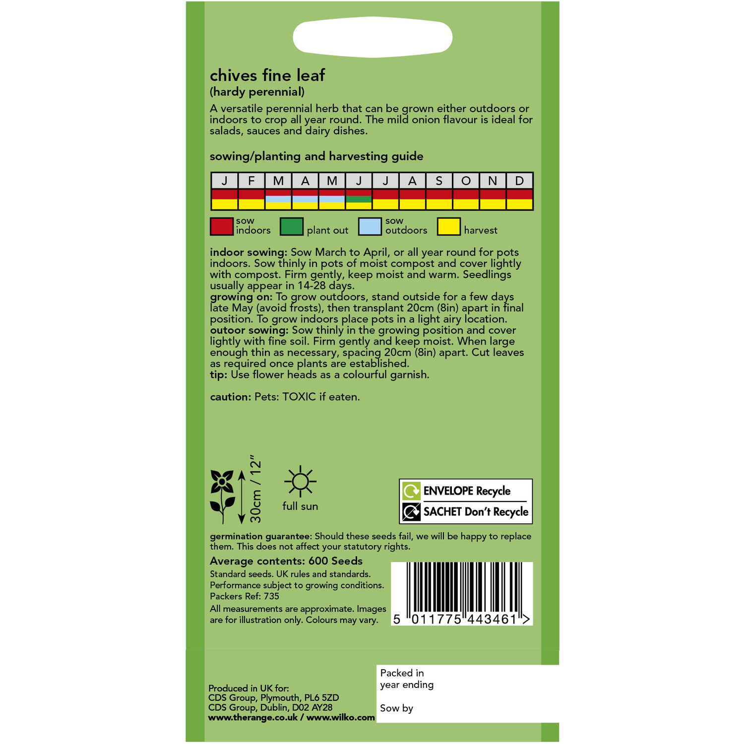 Wilko Chives Fine Leaf Seeds Image 2