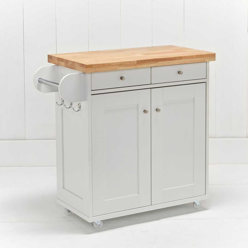 Portland White Kitchen Island Image 2