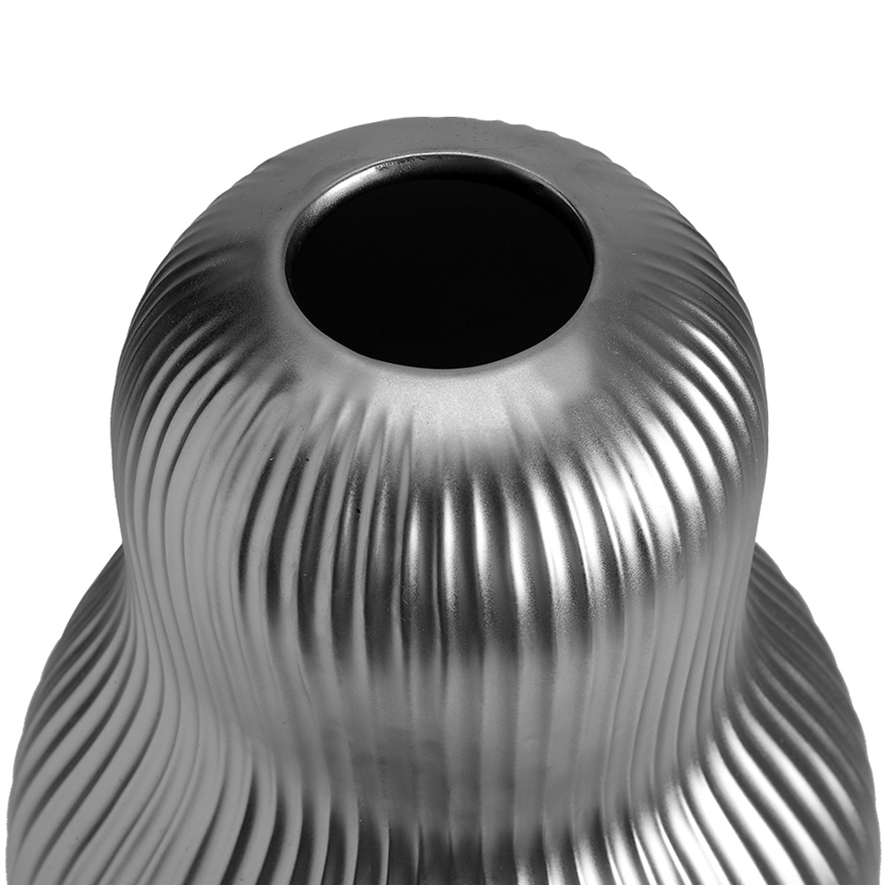 Living and Home Silver Artistic Gourd Flower Vase Image 5
