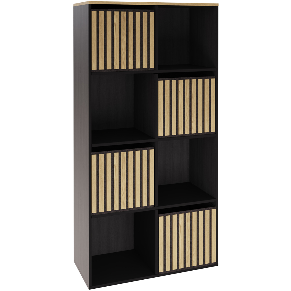 GFW Kube 4 Drawer 4 Shelf Black and Oak Storage Unit Image 2